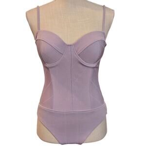 Haute Monday NWT Lavender Bustier Bodysuit Sz. MEDIUM